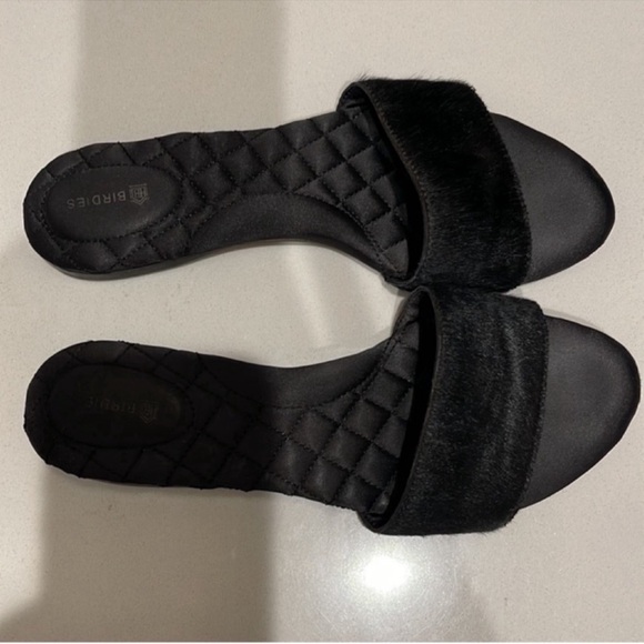 Birdies Sparrow Jet Black Calfhair Sandal s 8.5 - Picture 2 of 6